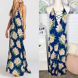 Show Me Your Mumu Logan Lace Up Sunflower Dress